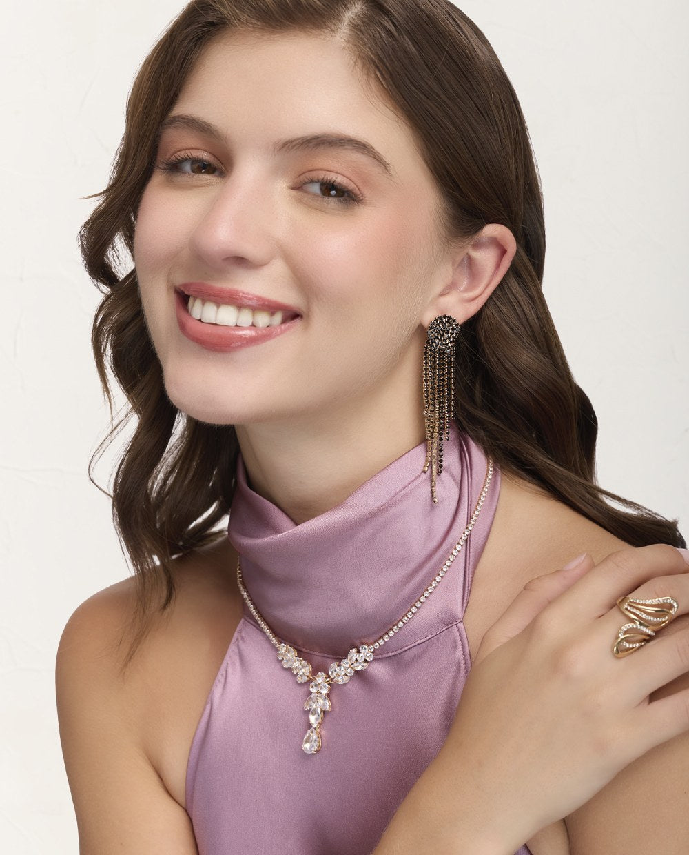 Aretes Largos Trendy Karat Dorado