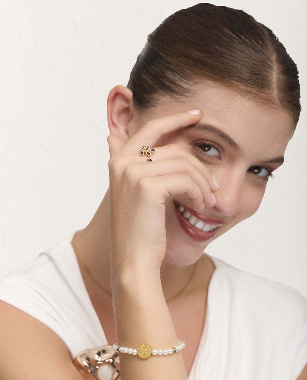 Pulsera de Acero Inoxidable Amuletos de Fe Dorado – foto 3