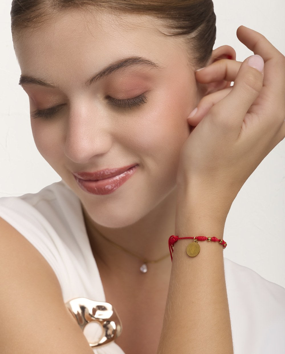 Pulsera de Acero Inoxidable Amuletos de Fe Dorado – foto 3
