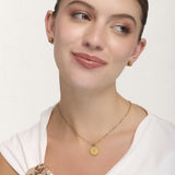 Set Collar + Arete de Acero Inoxidable San Benito Dorado – miniatura