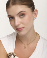 Set Collar + Arete de Acero Inoxidable Angel Dorado – miniatura 2