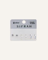 Set Aretes Premium Bañado en Oro Plateado