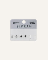 Set Aretes Premium Bañado en Oro Plateado