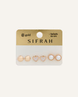 Set Aretes Premium Bañado en Oro Dorado