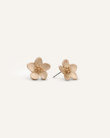 Aretes Premium Bañado en Oro Flor Dorado