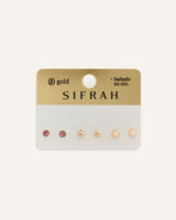Set Aretes Premium Bañado en Oro Dorado