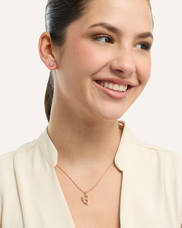 Collar Premium Bañado en Oro "Orgullo Mío" Mapa del Perú Dorado