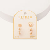 Set Aretes Premium Bañado en Oro Dorado