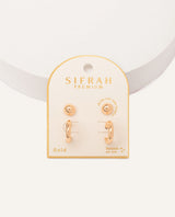 Set Aretes Premium Bañado en Oro Dorado