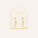 Set Aretes Premium Bañado en Oro Dorado
