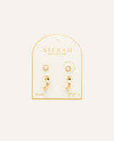 Set Aretes Premium Bañado en Oro Dorado