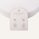 Set Aretes Premium Bañado en Plata