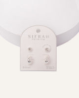 Set Aretes Premium Bañado en Plata