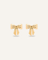Aretes Premium Bañado en Oro Lazo Dorado