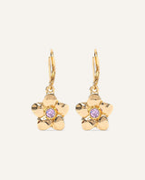 Aretes Premium Bañado en Oro Flor Dorado