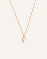 Collar Premium Bañado en Oro Letra F Dorado