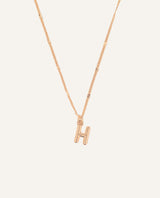 Collar Premium Bañado en Oro Letra H Dorado