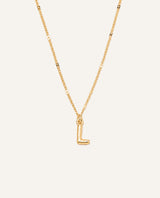 Collar Premium Bañado en Oro Letra L Dorado