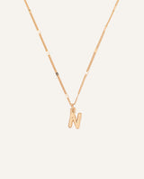 Collar Premium Bañado en Oro Letra N Dorado