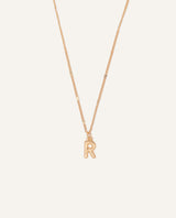 Collar Premium Bañado en Oro Letra R Dorado