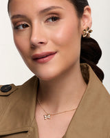 Aretes Premium Bañado en Oro Flor Dorado
