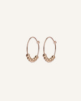 Aretes Argollas Premium Bañado en Oro con Esferas Dorado