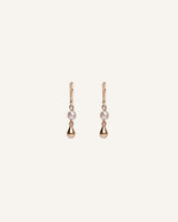 Aretes Largos Premium Bañado en Oro Pearl Dorado