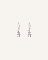 Aretes Largos Premium Bañado en Plata Estrellas
