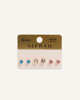 Set Aretes Premium Bañado en Oro Mix Dorado