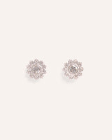 Aretes Premium Bañado en Oro Flor Plateado