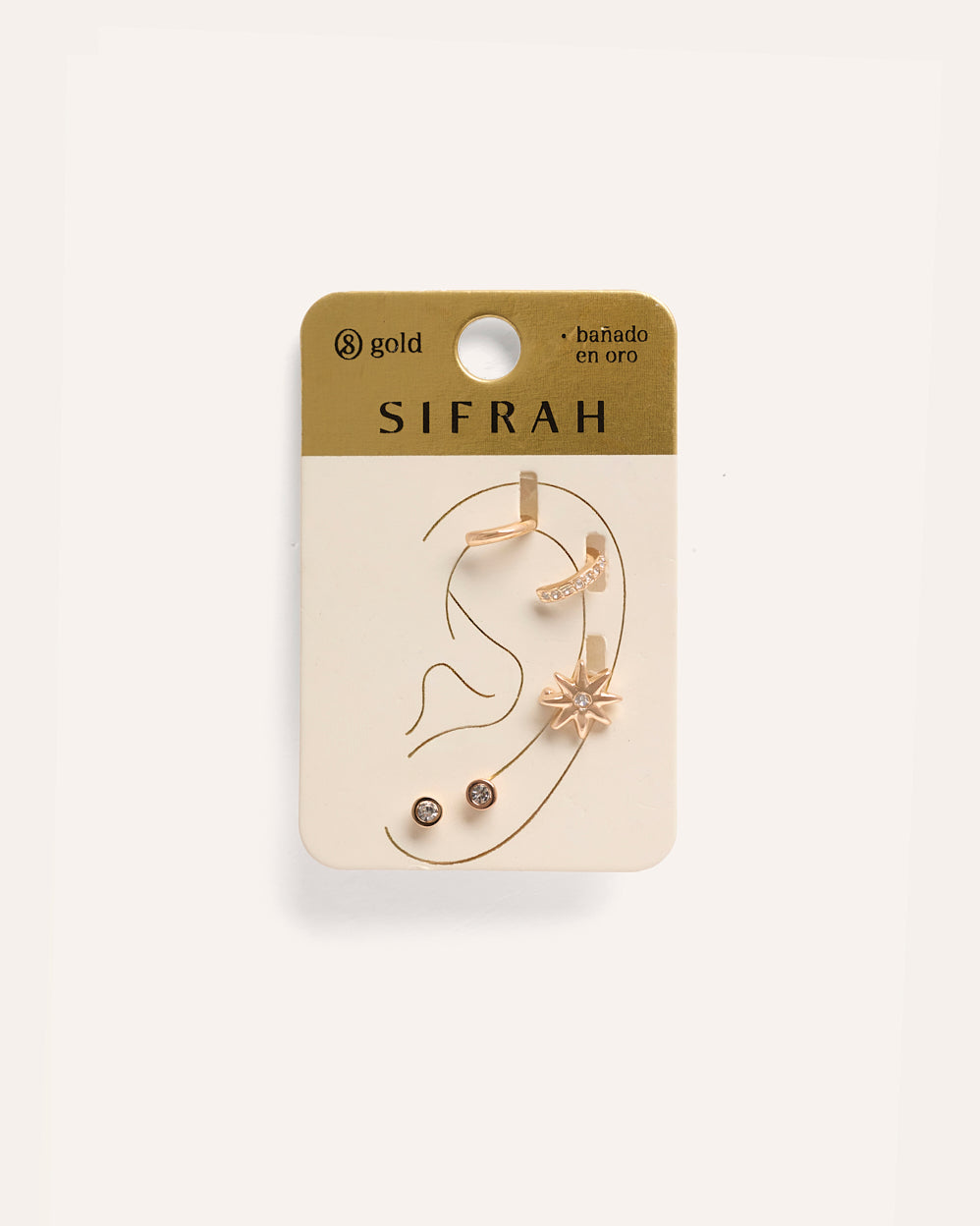 Set Earcuff Premium Shine Dorado