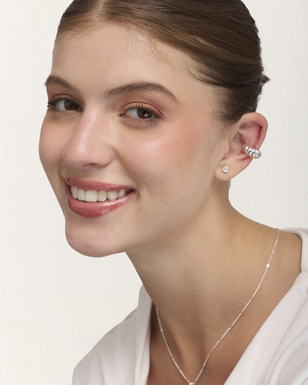 Set Earcuff Premium Bañado en Plata Chunky