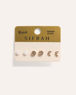 Set Aretes Premium Bañado en Oro Minimal Dorado – miniatura 1