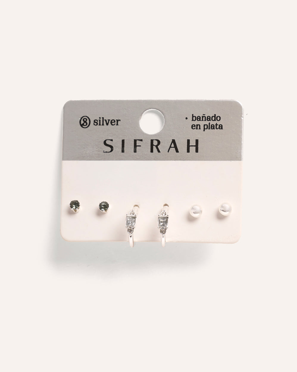 Set Aretes Premium Bañado en Plata Essential