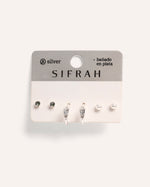 Set Aretes Premium Bañado en Plata Essential – miniatura 1