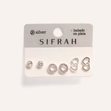 Set Aretes Premium Bañado en Plata Love – miniatura