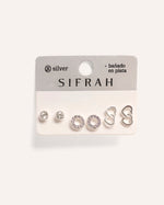 Set Aretes Premium Bañado en Plata Love – miniatura 1