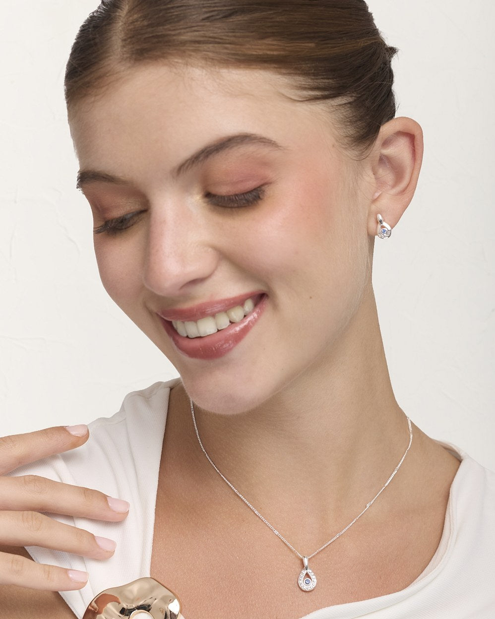 Set Collar + Arete Premium Bañado en Plata Pure