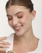 Set Collar + Arete Premium Bañado en Plata Pure – miniatura 1