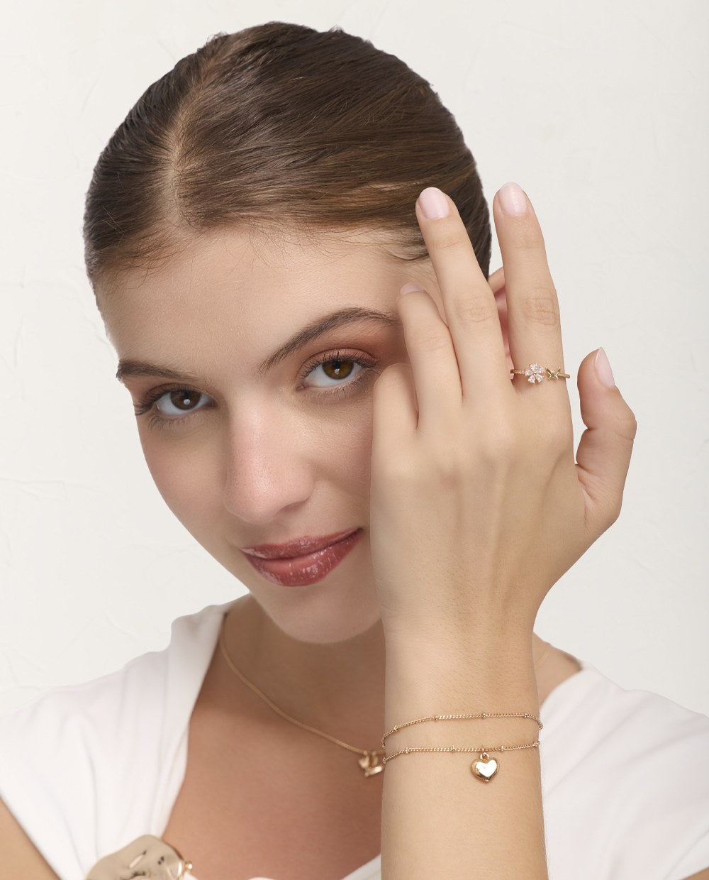 Pulsera Premium Bañado en Oro Heart Dorado – vista 2