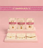 Set Collar + Arete de Acero Inoxidable Virgen María Dorado