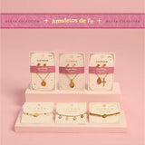 Set Collar + Arete de Acero Inoxidable Estrella de David Dorado