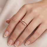 Anillo Bañado en Oro Premium Zircón Dorado