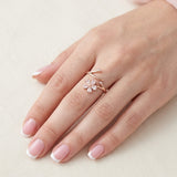 Anillo Bañado en Oro Premium Zircón Flor Dorado