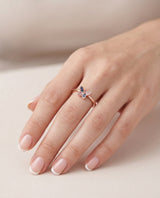 Anillo Regulable Premium Zircón Bañado en Oro Mariposa