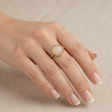 Anillo Regulable Acero Bañado en Oro Dorado