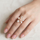 Anillo Regulable Moda Aura Bloom Dorado