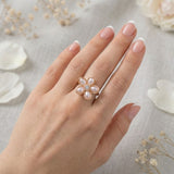 Anillo Regulable Moda Flor Dorado