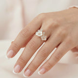 Anillo Regulable Moda Flores Dorado