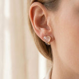 Aretes Acero Inoxidable Bañado en Oro Corazón Dorado